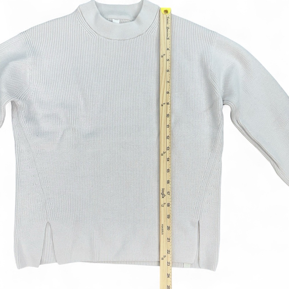 Lululemon Merino Wool-Blend Ribbed Crewneck Sweater-White Opal-women's Size 4 - Picture 6 of 8